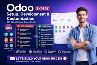 install, develop, customize odoo website erp, crm, odoo website and odoo modules