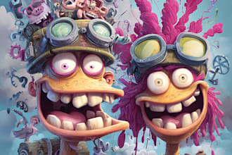 illustrate cartoon style characters