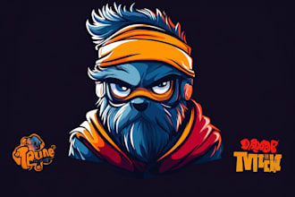 cartoonist image, esport, youtube gaming, twitch, cartoon mascot logo