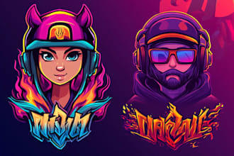 do custom cartoon or mascot logo for, kick, twitch, esports etc