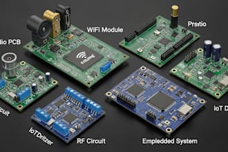 design audio, wifi, rf, embedded and iot pcbs with fritzing schematics