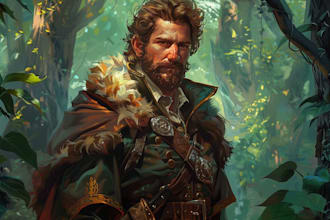 draw digital portrait art as a character