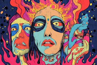 draw trippy psychedelic lowbrow design