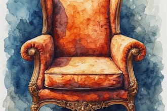 paint chair oil painting acrylic painting of portrait