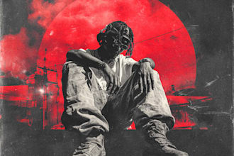 design a rap or trap album cover art with parental advisory