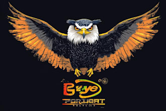 design an eagle, lion, tiger, animal logo and bird illustration high quality