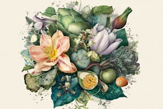 draw detailed botanical and plant illustrations