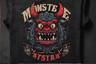 do vintage rustic monster battle mascot logo t shirt design
