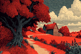 make a amazing illustrations in linocut style