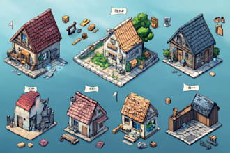 create professional 2d isometric pixel art for game assets
