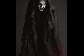 creat a dark horror and gothic line art illustrations