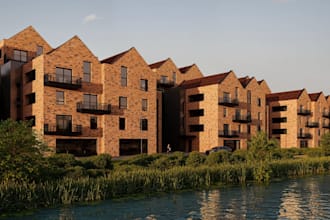 redesign external, cgi image for property developer, cgi single story house