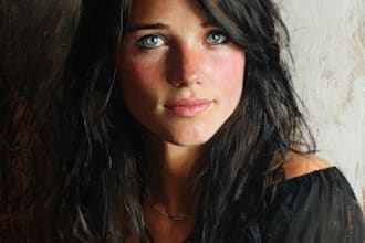 paint a real oil portrait painting on canvas