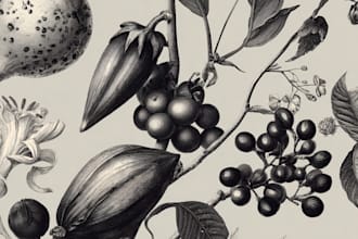 illustrate realistic plants, flowers, and leaves