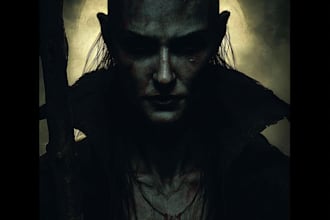 draw dark fantasy art and horror illustration