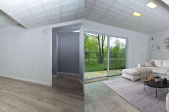 real estate virtual home staging in 12 hours, virtual renovation for old house