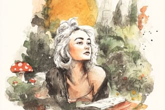 create watercolor and digital illustrations