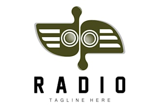 create a modern radio or podcast logo design