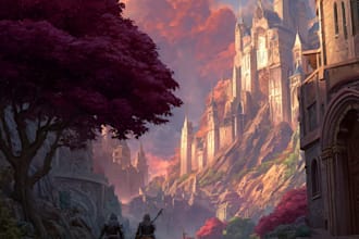 draw a game art, illustration, environment or concept art
