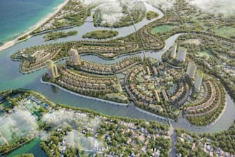 redo 3d masterplan, render urban plan, landscape design, site plan, architecture