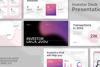 redesign powerpoint presentation slide, revamp investor pitch deck, canva