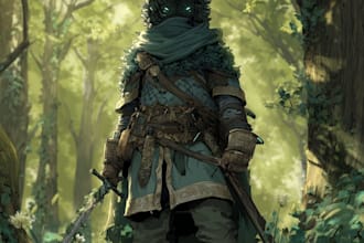 draw dnd character art and fantasy concept illustrations