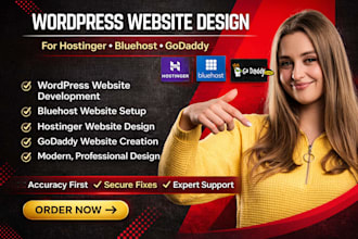 design godaddy wordpress website redesign bluehost website build godaddy website