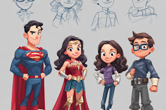 create cartoon characters and superhero