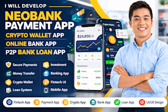 develop neobank payment app crypto wallet app online bank app p2p bank loan app