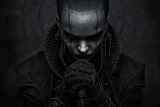 create dark art, metal, gothic illustration