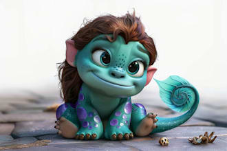create images inspired by disney pixar style