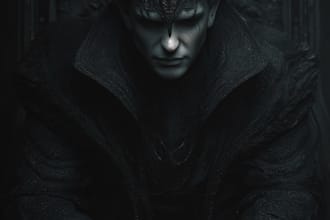 draw a detailed dark art rock gothic illustration