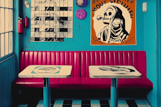 draw retro design or vintage design