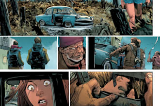 design a professional comic strip with story panels