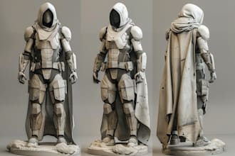 do modelling cosplay prop model for 3d printing