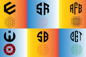 professional geometric grid logo design for your brand