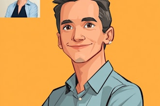 do your vector cartoon portrait illustration