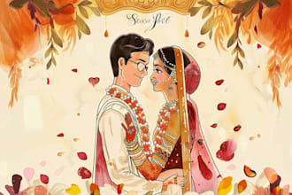 design a personalised  wedding card