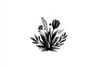 create hand drawn botanical logo design
