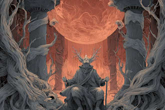 do black and white brutal death metal dark horror artwork