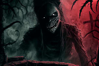 draw a metal, horror, dark art