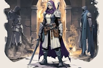 draw epic fantasy character art for dnd campaigns
