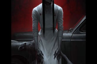 make a horror illustration, artwork, dark cover