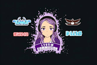design anime style vtuber logo for twitch and streamers