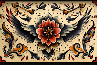 create american traditional tattoo style design