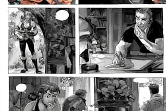 draw a custom comic strip illustration