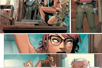 design a digital comic strip with engaging storytelling