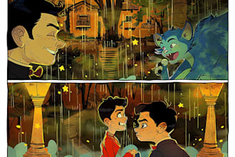 create a comic strip of your story
