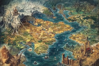 design a unique vector map, realistic or fantasy