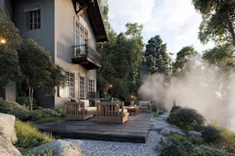 do exterior landscape 2d rendering
